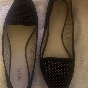 MIA Black Perforated Flats- New size 10
